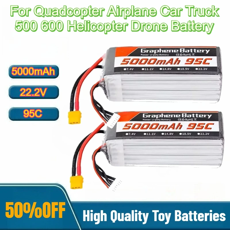 6S Lipo Battery 22.2V 5000Mah - Batería Lipo 95C 22.2V 6S 5000mAh