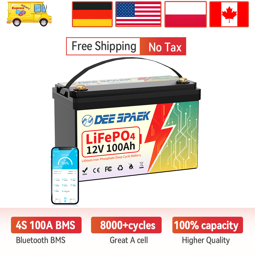 Batería Lifepo4 DEEPSPAEK de 1 - Lifepo4 12V 100Ah Bms Bluetooth reseña y precio